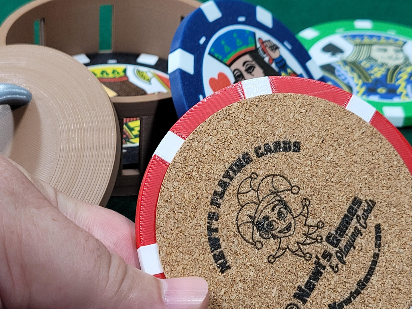Casino Poker Chip Coasters: Playing Card - Jacks, Queens, Kings