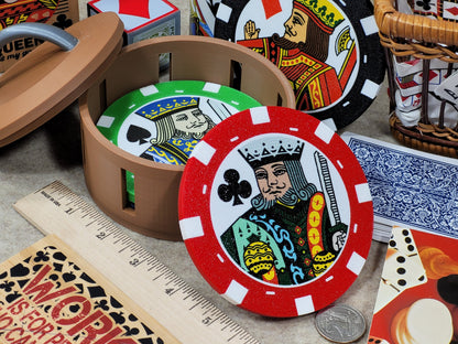 Casino Poker Chip Coasters: Playing Card - Jacks, Queens, Kings
