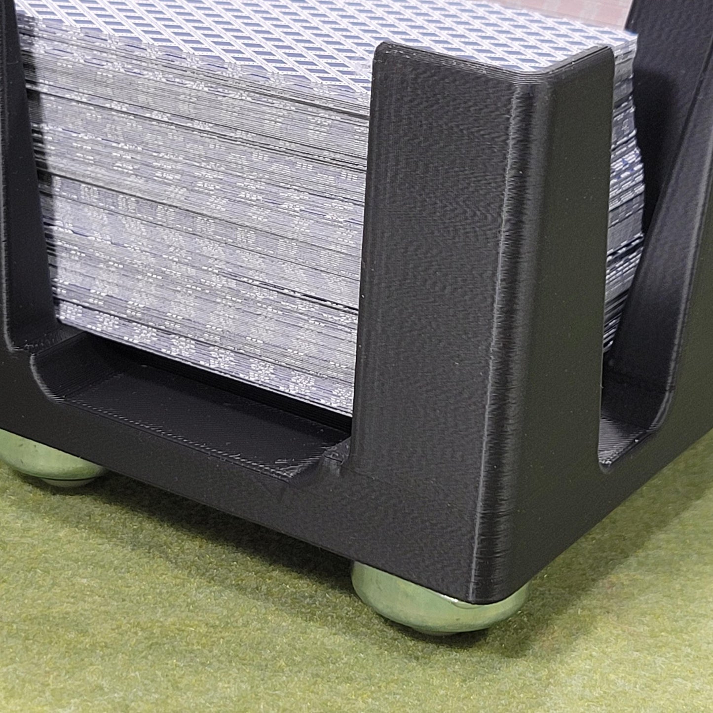 Gliding Playing Card Tray: Heavy duty nylon balls help it slide across surfaces for card games - Updated Design!