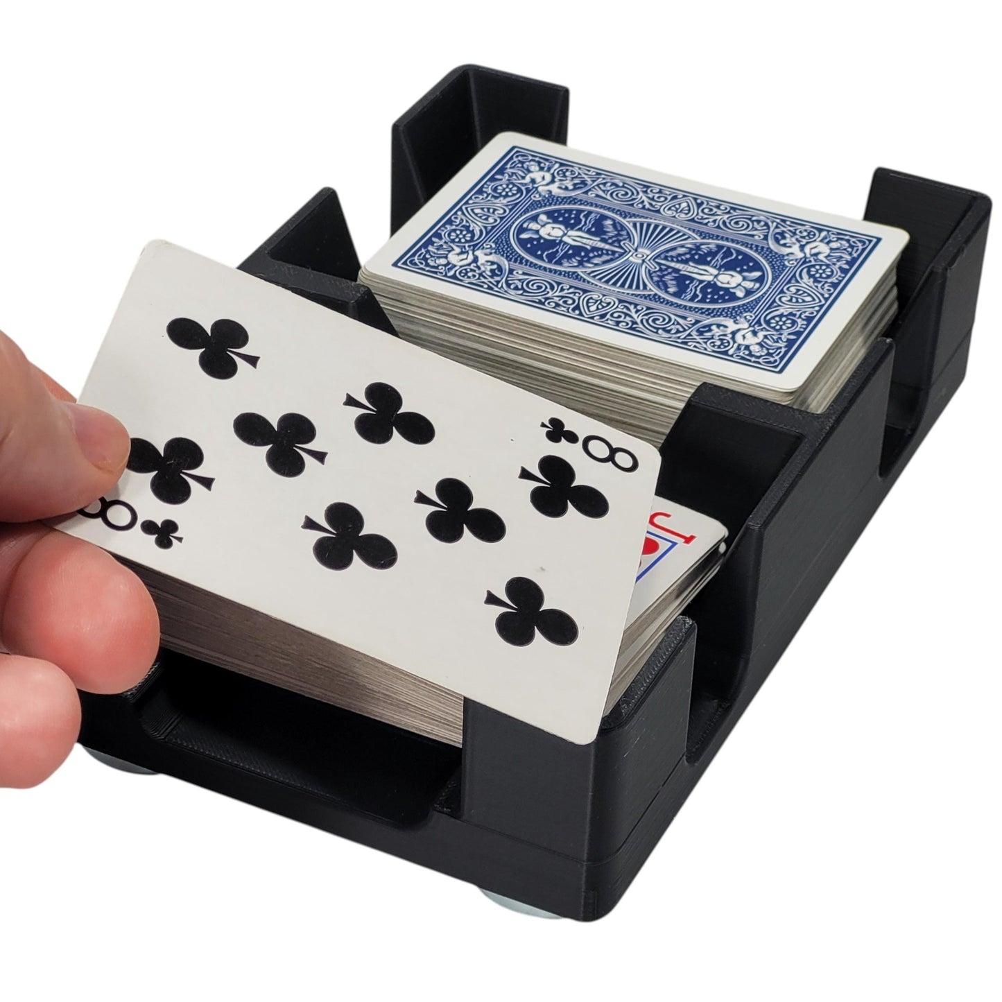 Gliding Playing Card Tray: Heavy duty nylon balls help it slide across surfaces for card games - Updated Design!