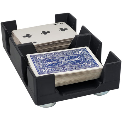 Gliding Playing Card Tray: Heavy duty nylon balls help it slide across surfaces for card games - Updated Design!