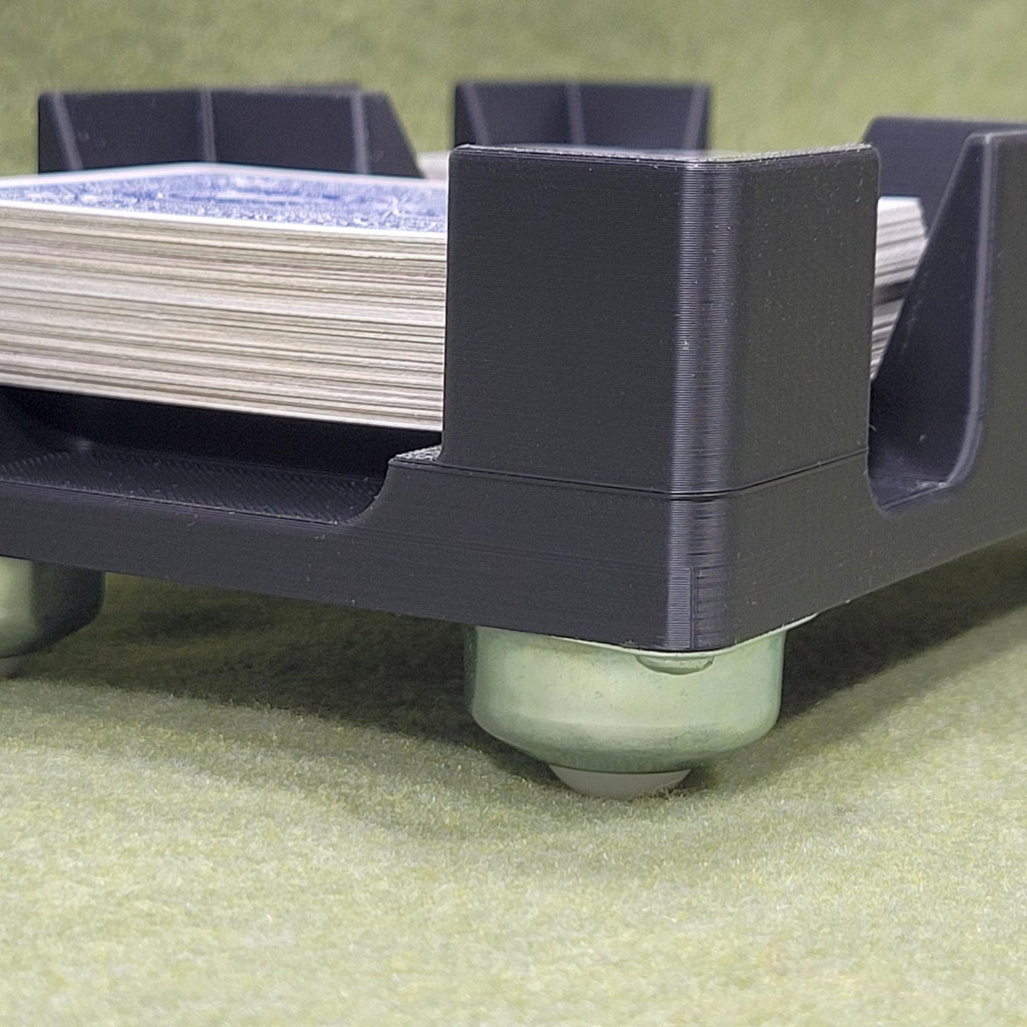 Gliding Playing Card Tray: Heavy duty nylon balls help it slide across surfaces for card games - Updated Design!