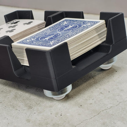 Gliding Playing Card Tray: Heavy duty nylon balls help it slide across surfaces for card games - Updated Design!