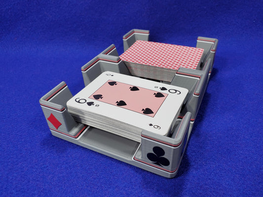 Vintage Silver Playing Card Tray, suited designed for 2 decks - US Made (Ritzy Design)