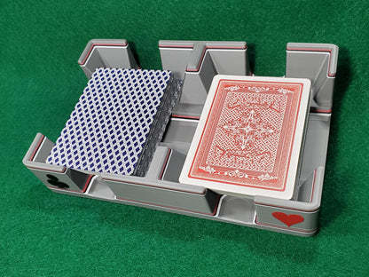 Vintage Silver Playing Card Tray, suited designed for 2 decks - US Made (Ritzy Design)