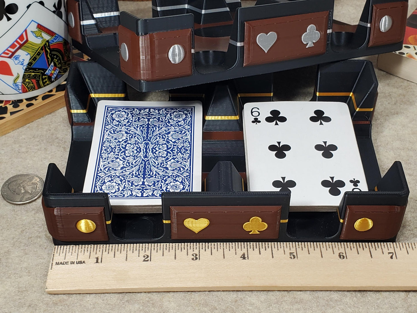 Rustic Gold or Silver Style Playing Card Tray: Add Hand Gild, or Faux Anaconda Bottom