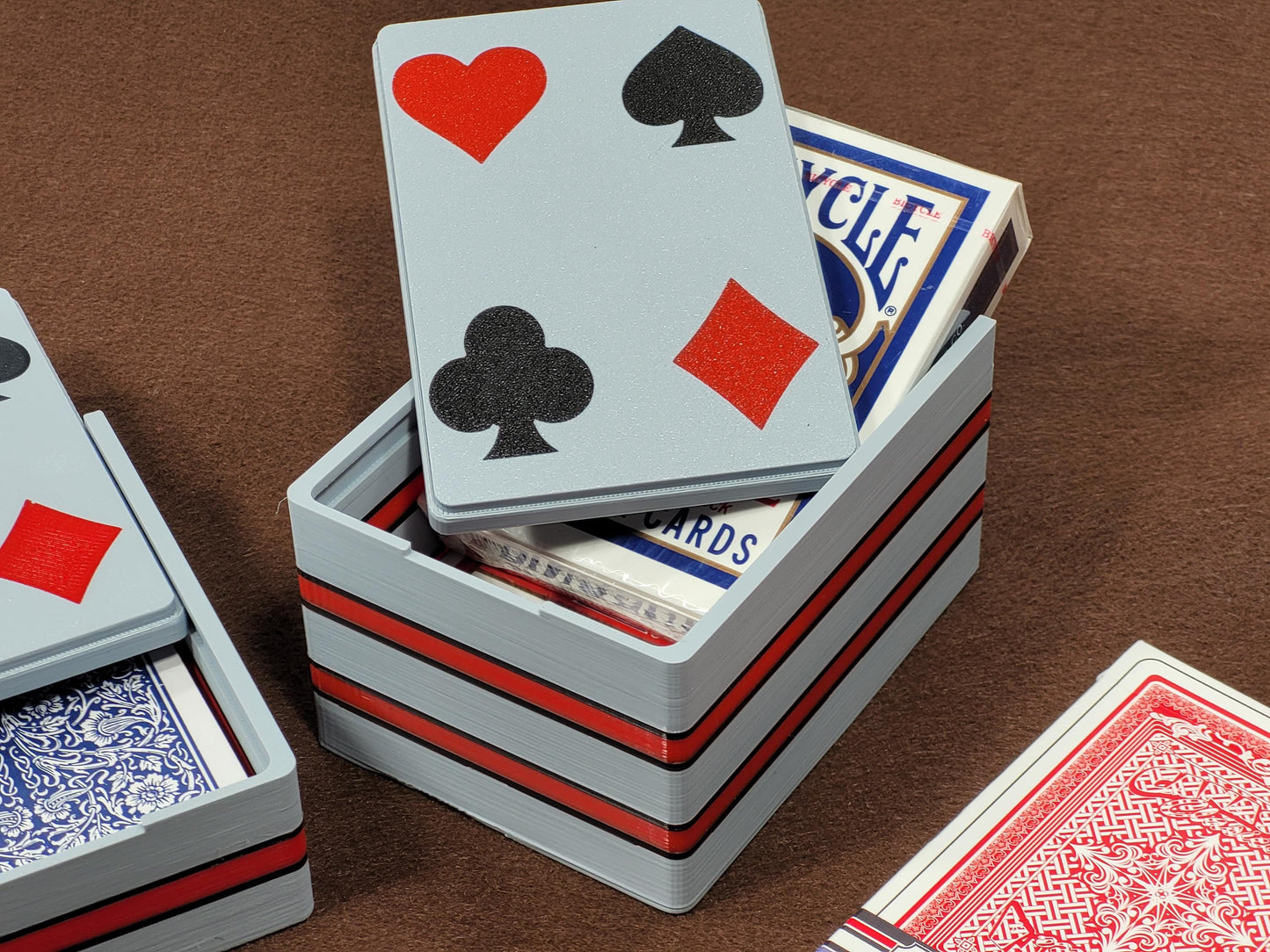 Custom Card Player Card Box: Plastic Single or Double Playing Card Deck Holder