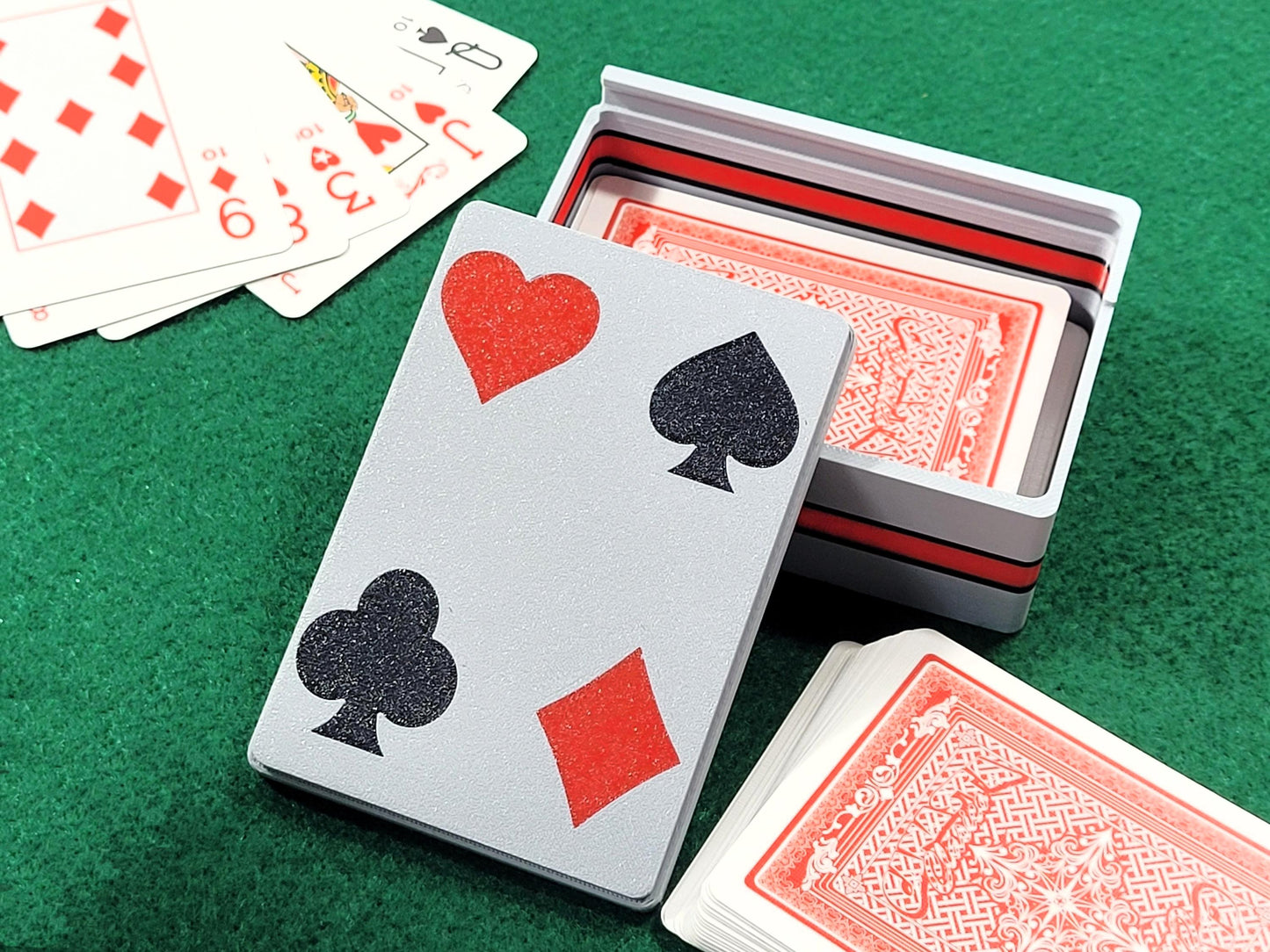 Custom Card Player Card Box: Plastic Single or Double Playing Card Deck Holder
