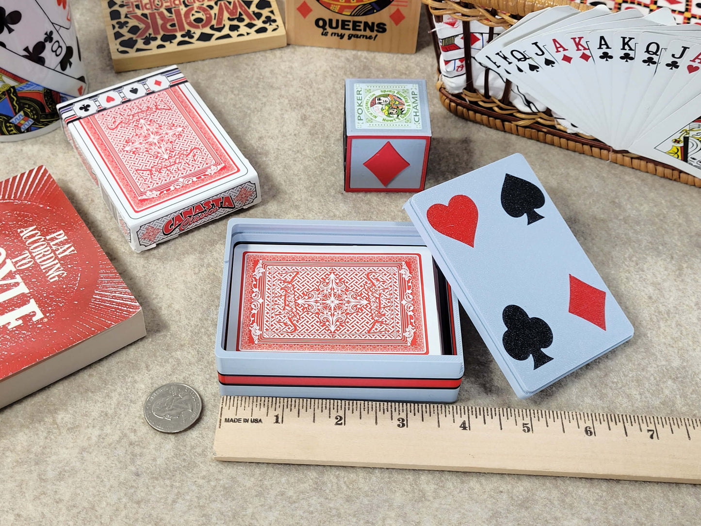 Custom Card Player Card Box: Plastic Single or Double Playing Card Deck Holder