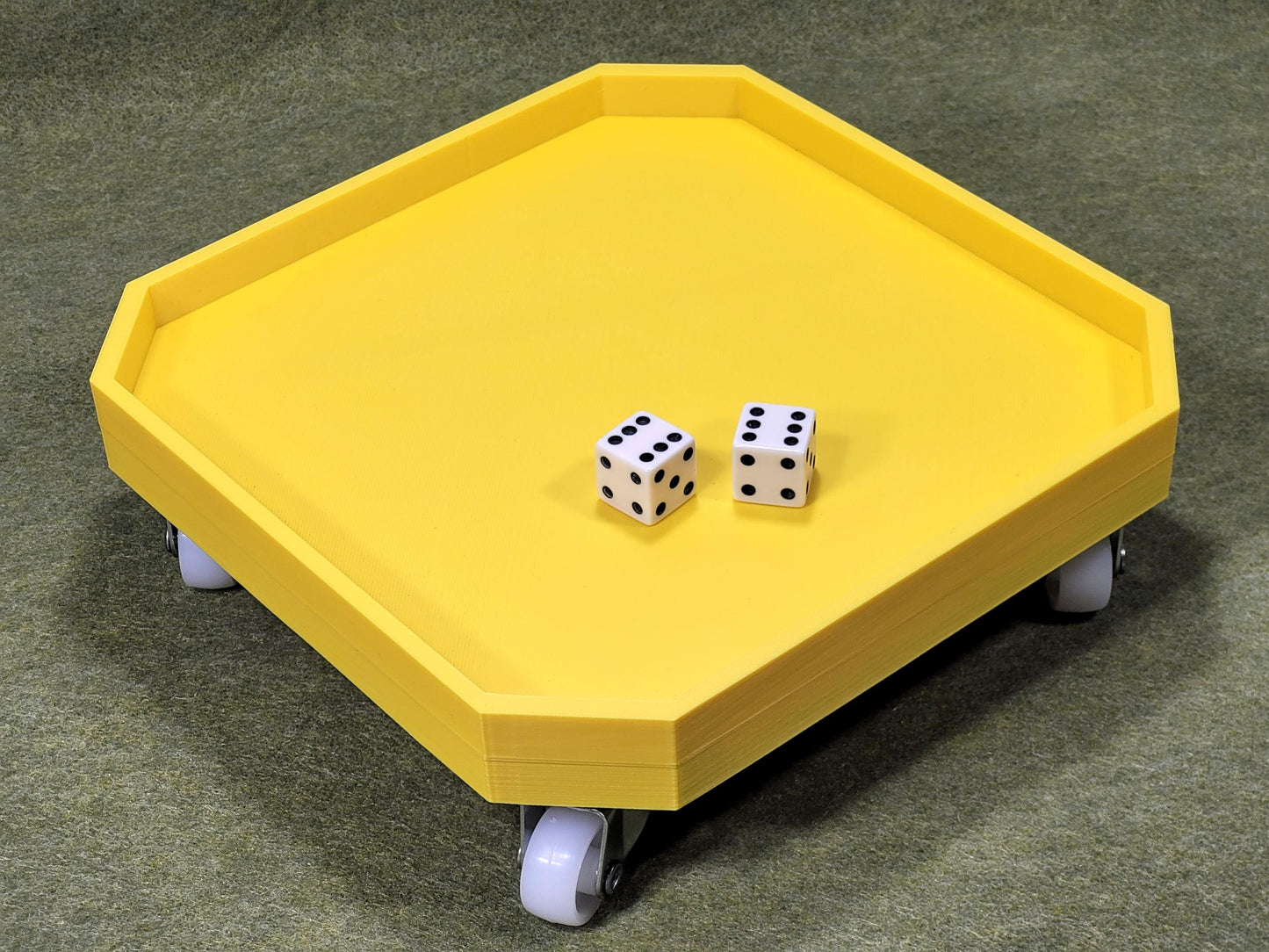 Rolling tabletop game tray: Just add your dice, game pieces or playing card tray