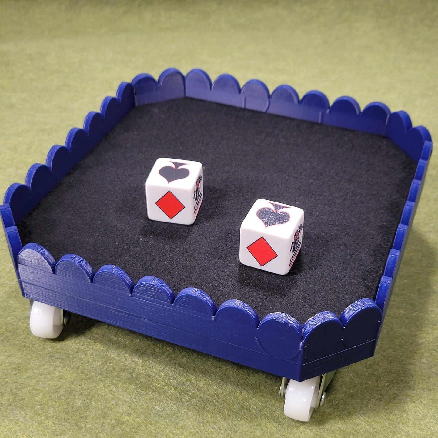 Rolling tabletop game tray: Just add your dice, game pieces or playing card tray
