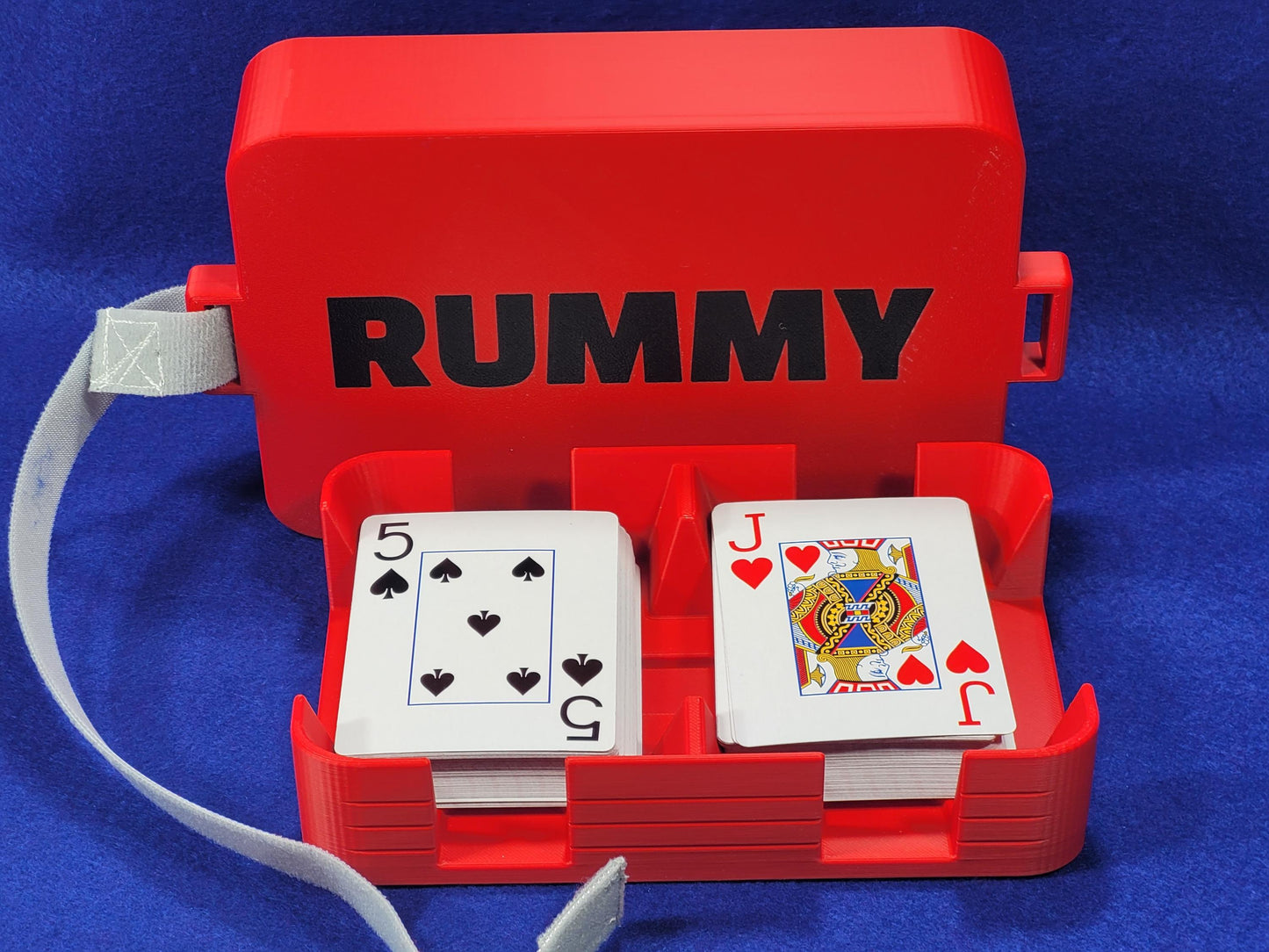 Rummy 2-Deck Playing Card Tray with Cover: Personalized portable travel case for card storage
