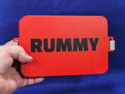 Rummy 2-Deck Playing Card Tray with Cover: Personalized portable travel case for card storage