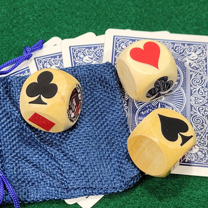 Small 1" Suited Trump Marker Blocks: Tiny Trumpy design for Euchre, Pinochle Card Games