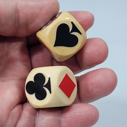 Small 1" Suited Trump Marker Blocks: Tiny Trumpy design for Euchre, Pinochle Card Games