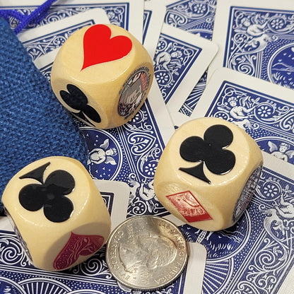 Small 1" Suited Trump Marker Blocks: Tiny Trumpy design for Euchre, Pinochle Card Games