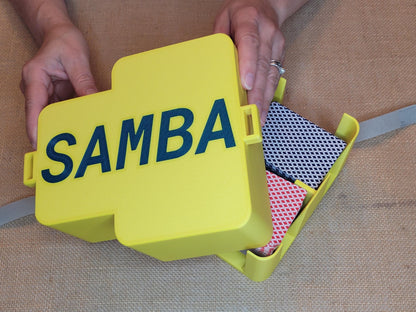 Samba or Hand & Foot 9-Deck Playing Card Tray with Cover: Personalized portable travel case for card storage
