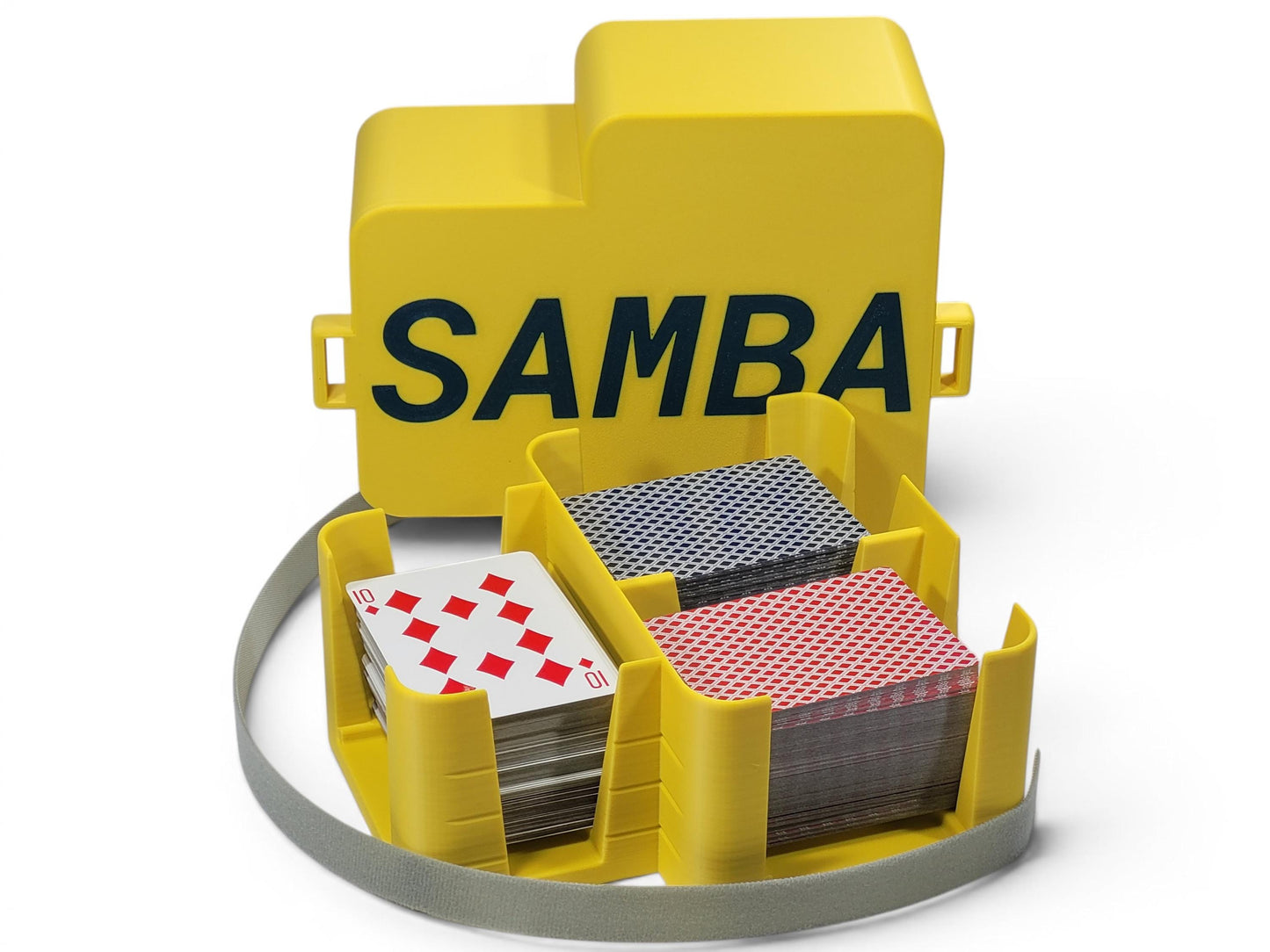 Samba or Hand & Foot 9-Deck Playing Card Tray with Cover: Personalized portable travel case for card storage