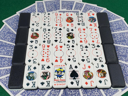 Poker Dominoes: Cardian Brand with 52 Normal Playing Cards and 2 Jokers