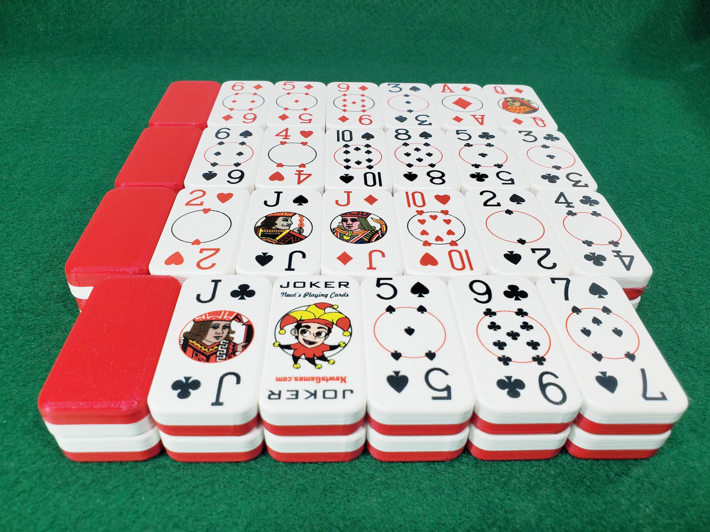 Poker Dominoes: Cardian Brand with 52 Normal Playing Cards and 2 Jokers