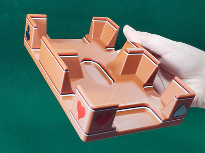 Steampunk Copper Playing Card Tray, suited designed for 2 decks - US Made (Ritzy Design)