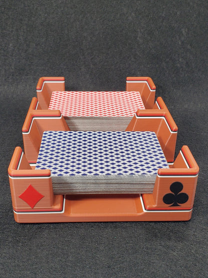 Steampunk Copper Playing Card Tray, suited designed for 2 decks - US Made (Ritzy Design)