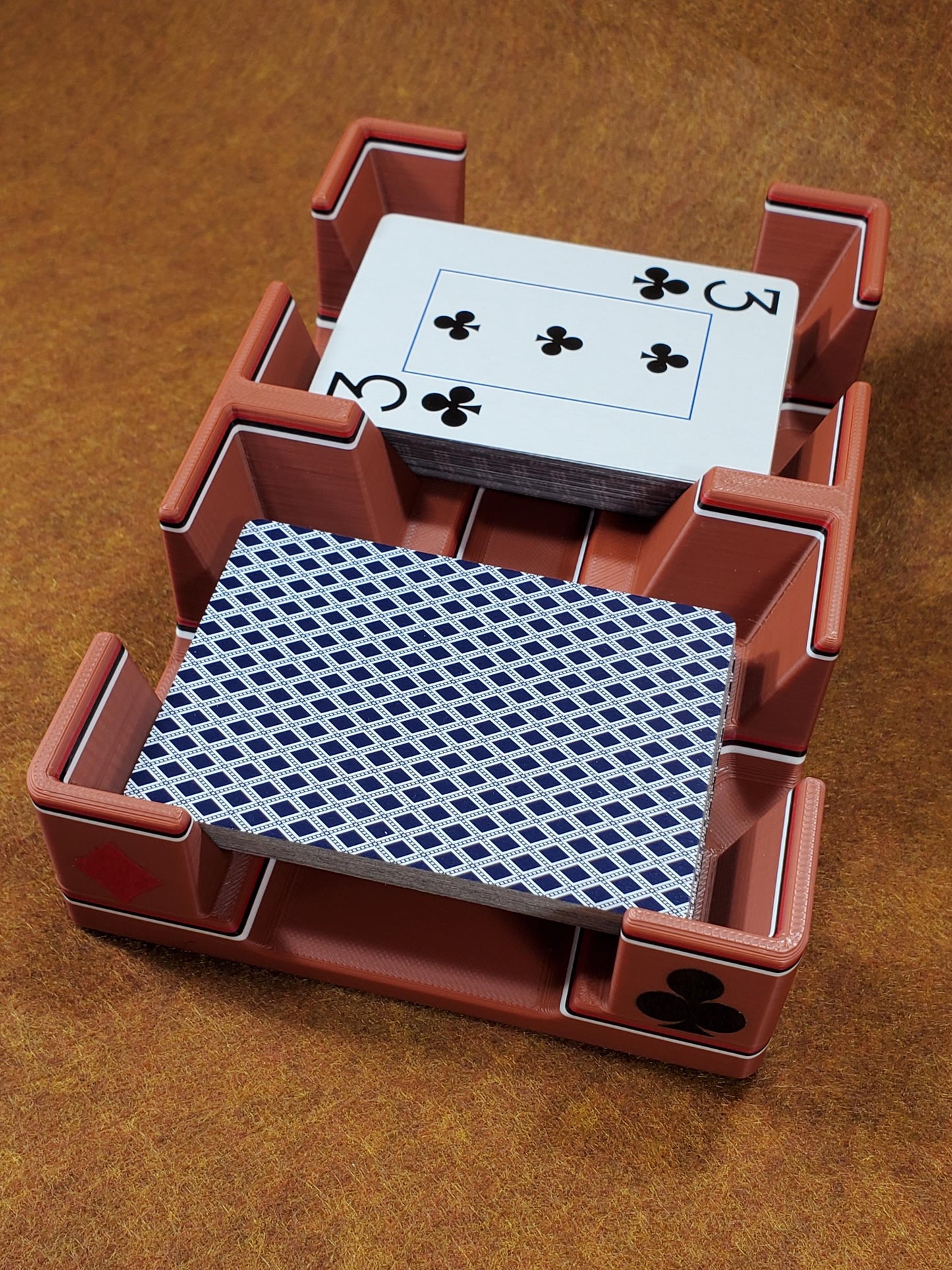 Steampunk Copper Playing Card Tray, suited designed for 2 decks - US Made (Ritzy Design)