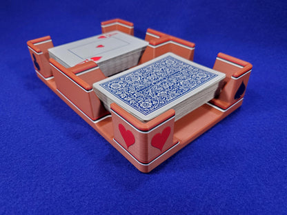 Steampunk Copper Playing Card Tray, suited designed for 2 decks - US Made (Ritzy Design)