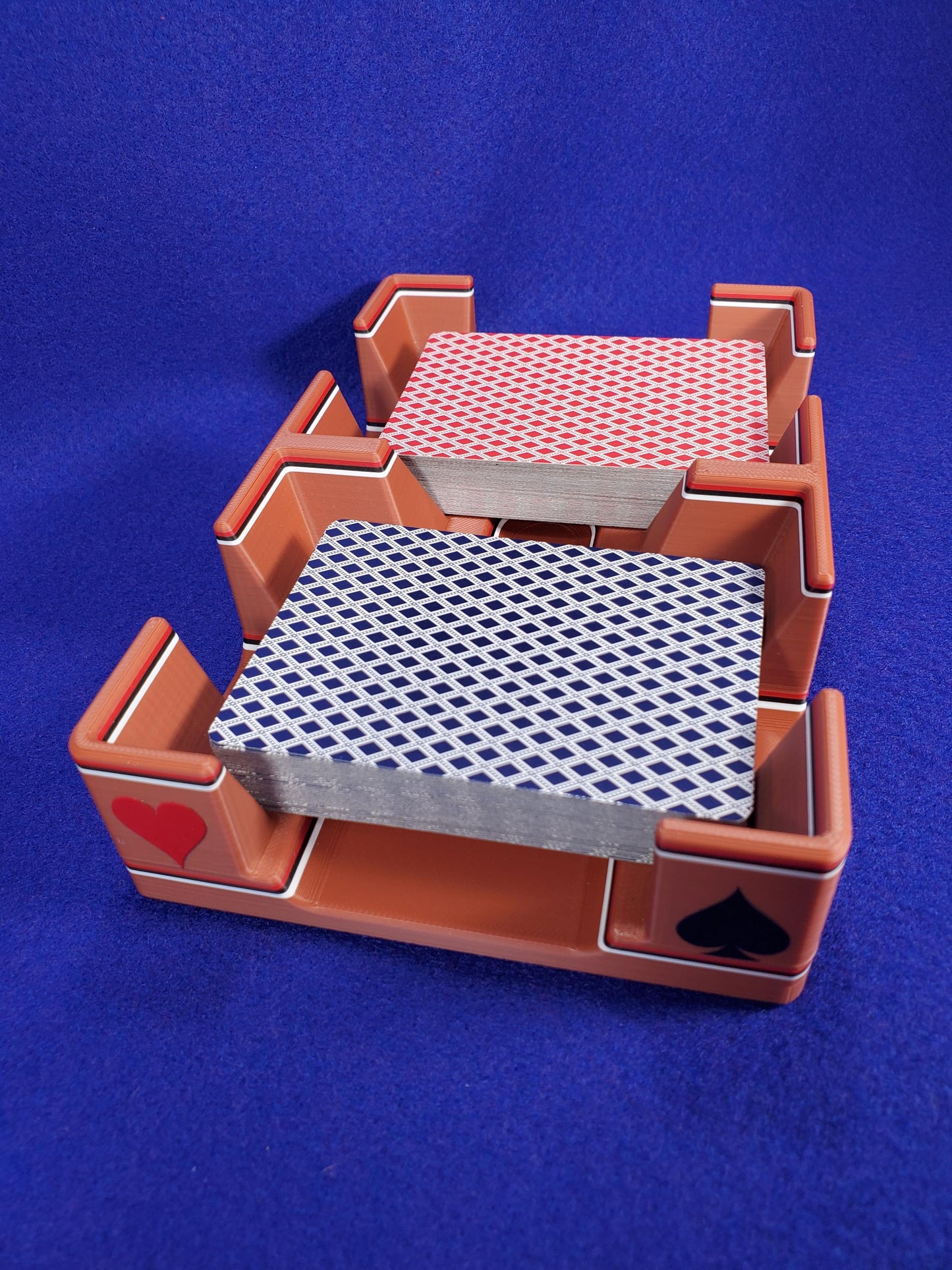 Steampunk Copper Playing Card Tray, suited designed for 2 decks - US Made (Ritzy Design)