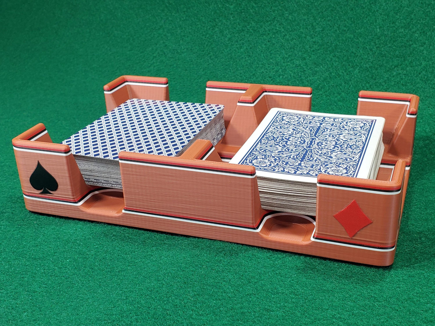 Steampunk Copper Playing Card Tray, suited designed for 2 decks - US Made (Ritzy Design)