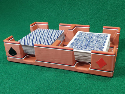 Steampunk Copper Playing Card Tray, suited designed for 2 decks - US Made (Ritzy Design)