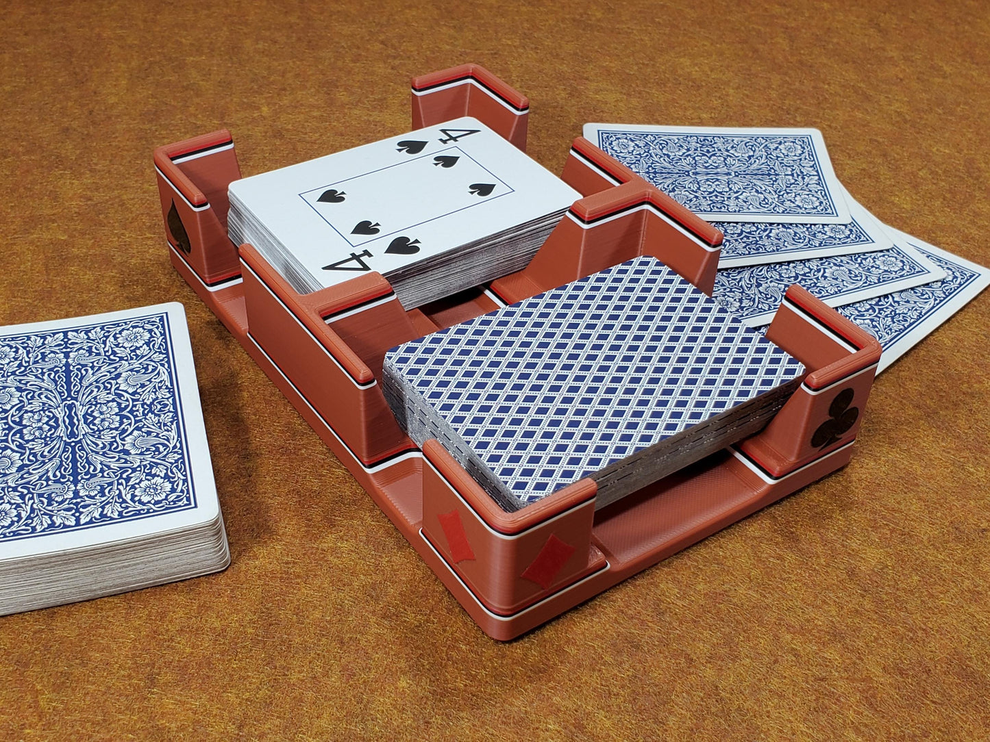 Steampunk Copper Playing Card Tray, suited designed for 2 decks - US Made (Ritzy Design)