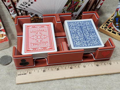 Steampunk Copper Playing Card Tray, suited designed for 2 decks - US Made (Ritzy Design)
