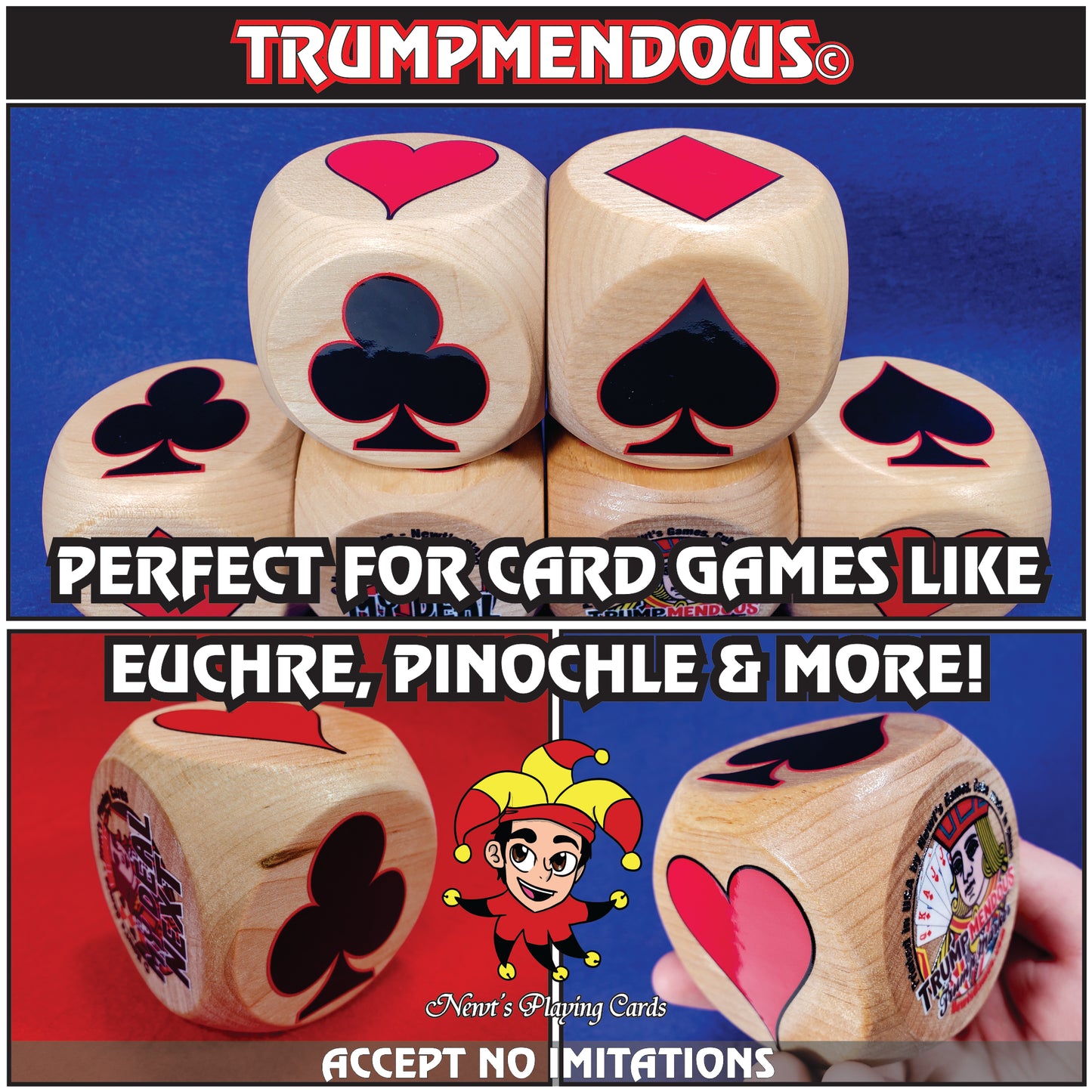 Maple Wood Trump Indicator: Original Trumpmendous suited marker for playing card games (2.5 inch)