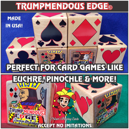 Suited Trump Indicator: Trumpmendous EDGE Maple Wood Card Game Marker - Made in USA