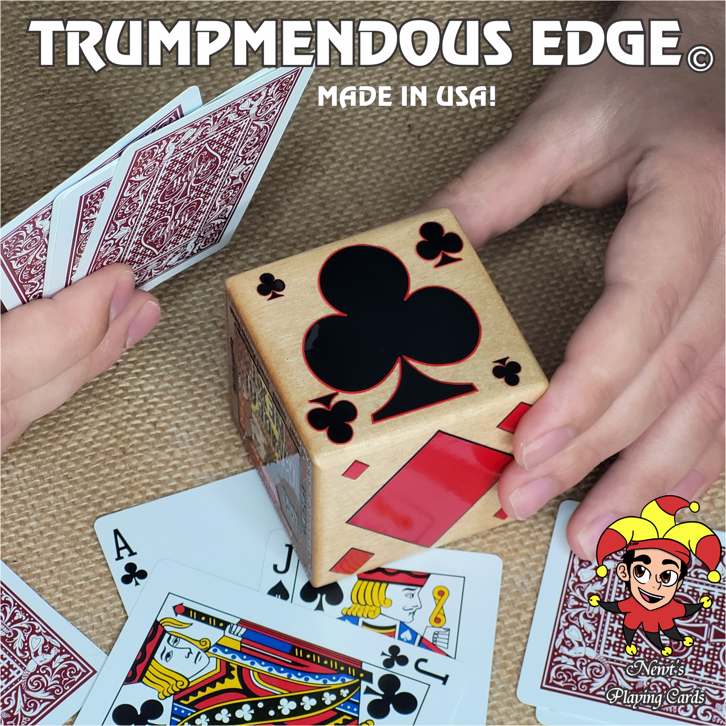 Suited Trump Indicator: Trumpmendous EDGE Maple Wood Card Game Marker - Made in USA