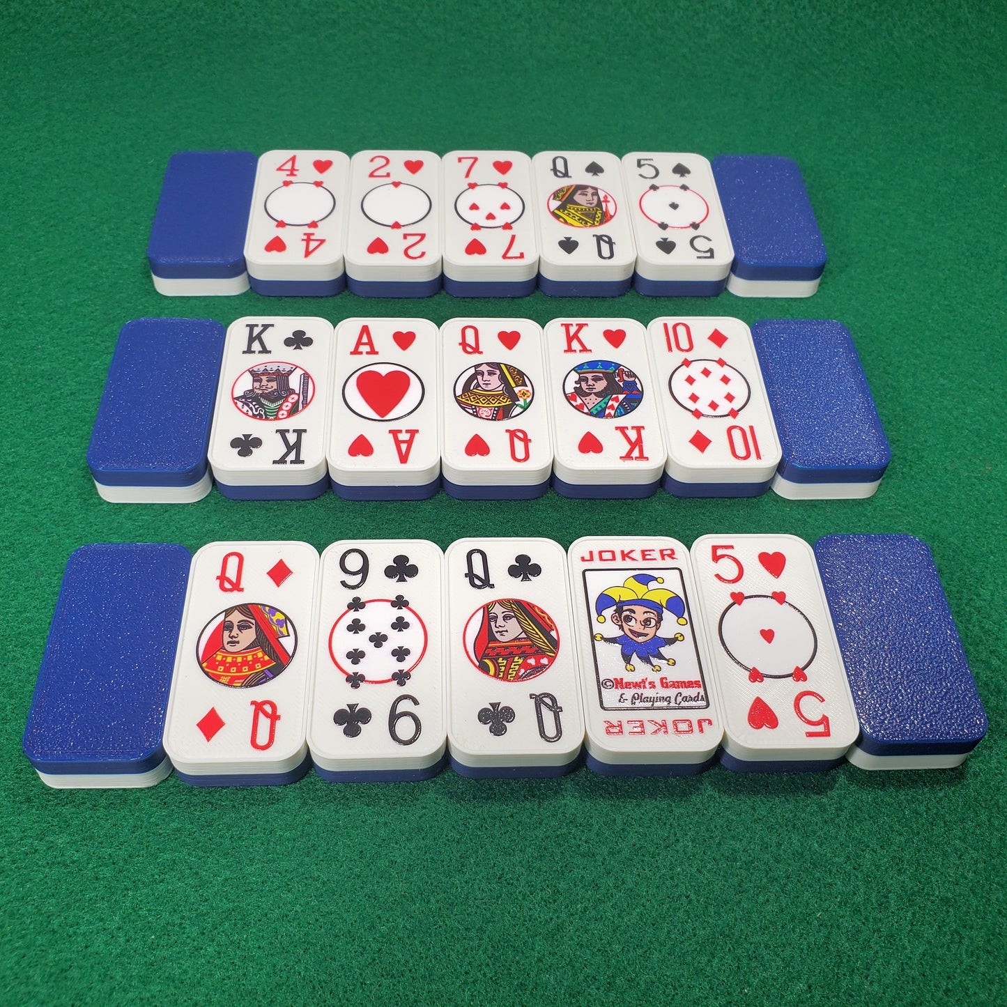 Poker Dominoes: Cardian Brand with 52 Normal Playing Cards and 2 Jokers