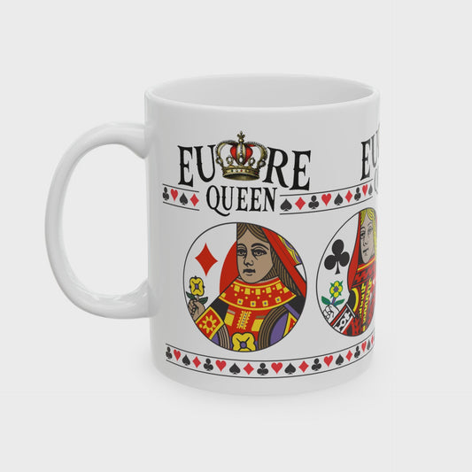 Euchre Queen Mug | Playing Card Queen design, Ceramic Mug