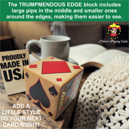 Suited Trump Indicator: Trumpmendous EDGE Maple Wood Card Game Marker - Made in USA