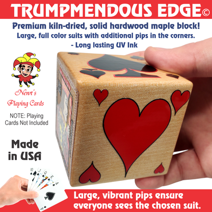 Suited Trump Indicator: Trumpmendous EDGE Maple Wood Card Game Marker - Made in USA