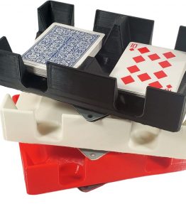 Playing cards show on top swivel tray stacked