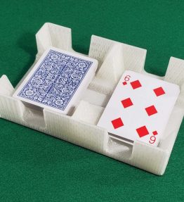 Crystal clear card tray showing deck of cards