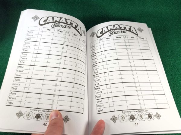 Score sheet from canasta score pad