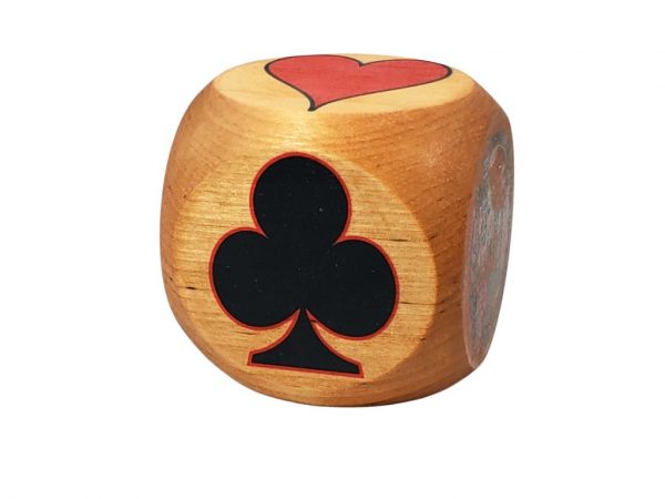 Wood trump marker or cube showing club