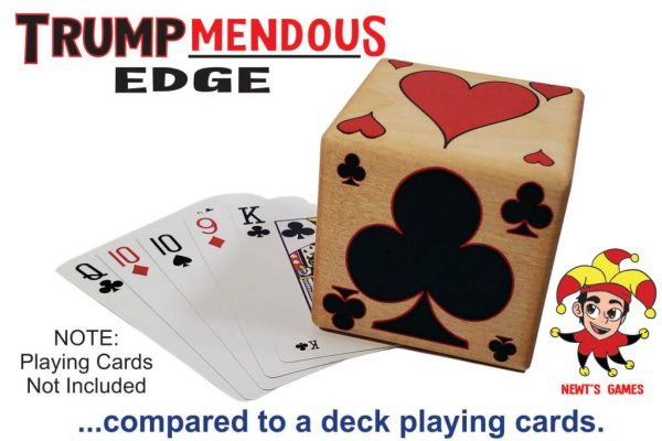 Trumpmendous EDGE Trump Marker compared to deck of cards