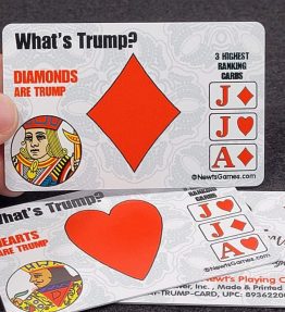 Plastic trump marker/indicator for playing card games with top card rankings - Used for playing card games like euchre