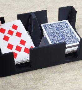Extra Deep Black playing card tray - Cardholder/caddy (includes bumpers on bottom) - Made in USA