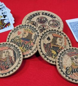 Corked Euchre Champ Coaster Set