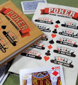 Gambling Poker Journal features poker hand rankings on leatherette notebook - Great poker gift for gambler, mom, dad, grandma or grandpa