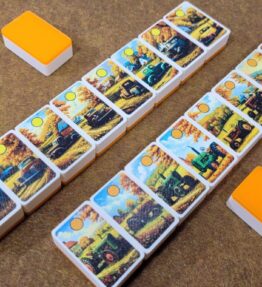 Trucks and Tractors on a Farm Mahjong Tile Match or Seaside Escape Game